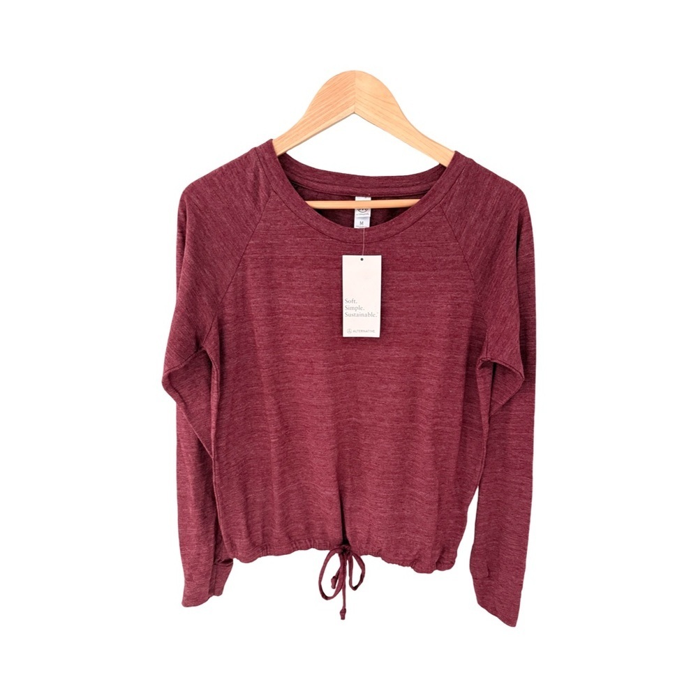 Alternative Women's Long Sleeve Cinch Waist Top NWT Size M